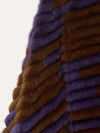 Brown & Purple Reversable Mink Fur Instarsia Coat