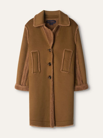 Fall 2018 Brown Shearling Longline Coat