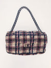 Multicolour Nylon Tweed Printed Maxi Flap Bag