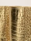 Gold Croc Embossed Metallic Knee High Boots