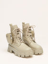 Cream Monolith Ankle Boots with Detachable Pouch