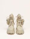 Cream Monolith Ankle Boots with Detachable Pouch