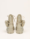Cream Monolith Ankle Boots with Detachable Pouch