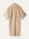 Beige Capped Sleeve Teddy Bear Coat