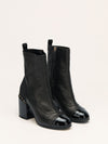 Black Interlocking CC Logo Boots With Chain Detail