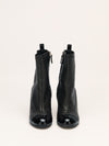 Black Interlocking CC Logo Boots With Chain Detail