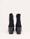 Black Interlocking CC Logo Boots With Chain Detail