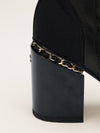 Black Interlocking CC Logo Boots With Chain Detail