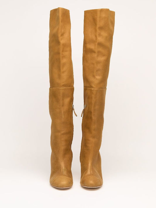 Camel Cap Toe CC Thigh High Boots