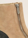 Beige & Black Suede Boots