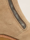 Beige & Black Suede Boots