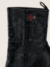 Black Eel Skin Patchwork Boots