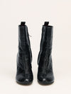 Black Eel Skin Patchwork Boots
