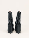 Black Eel Skin Patchwork Boots