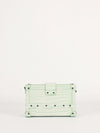 Light Green Alligator Leather Petite Malle Bag With Black HW