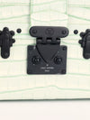 Light Green Alligator Leather Petite Malle Bag With Black HW