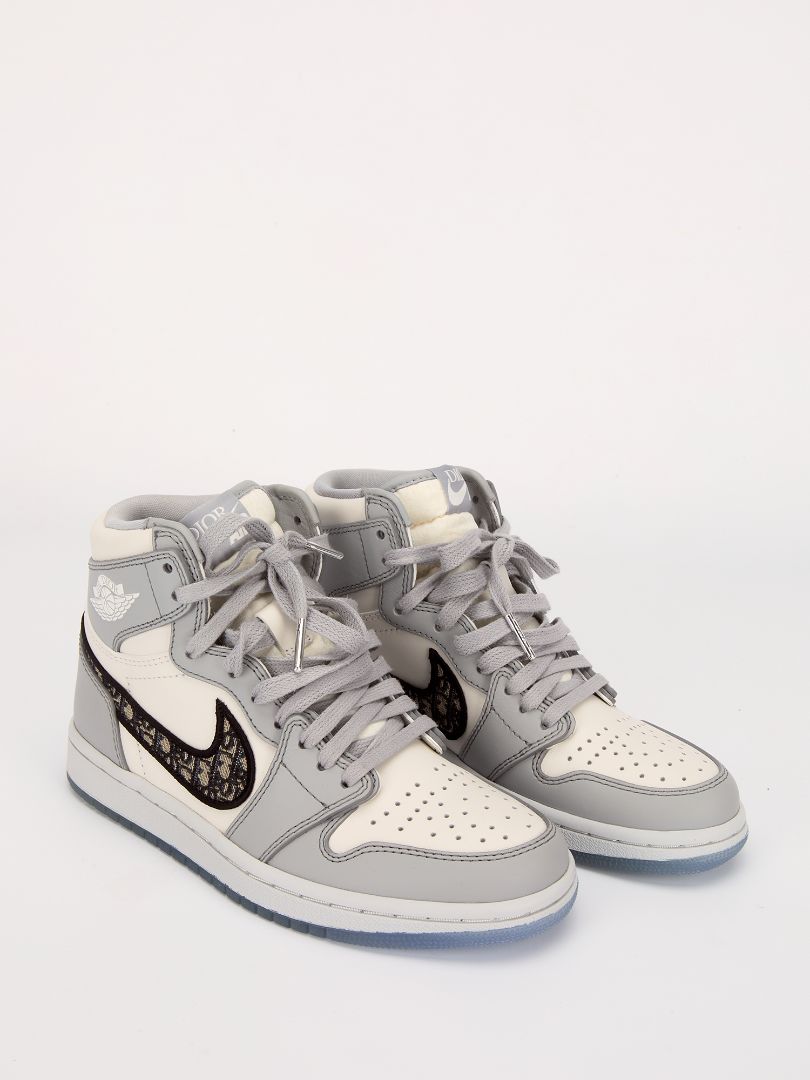 Grey & White Air Dior High Top Sneakers