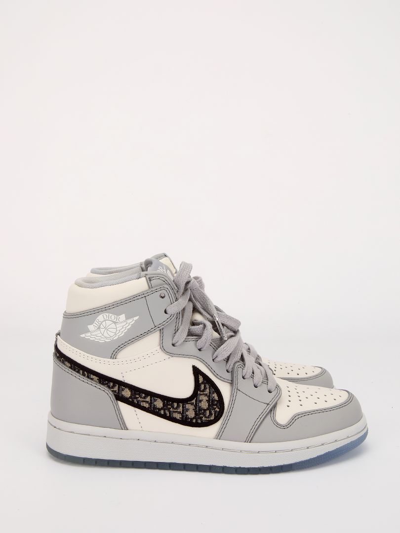 Grey & White Air Dior High Top Sneakers