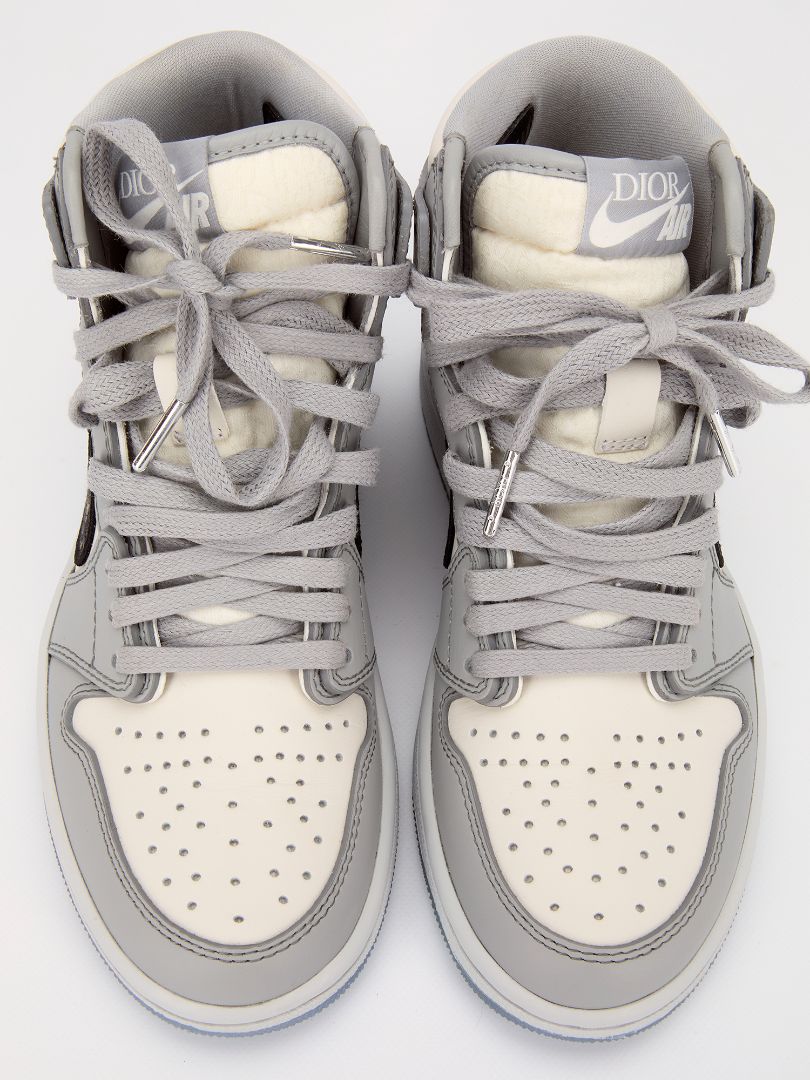 Grey & White Air Dior High Top Sneakers