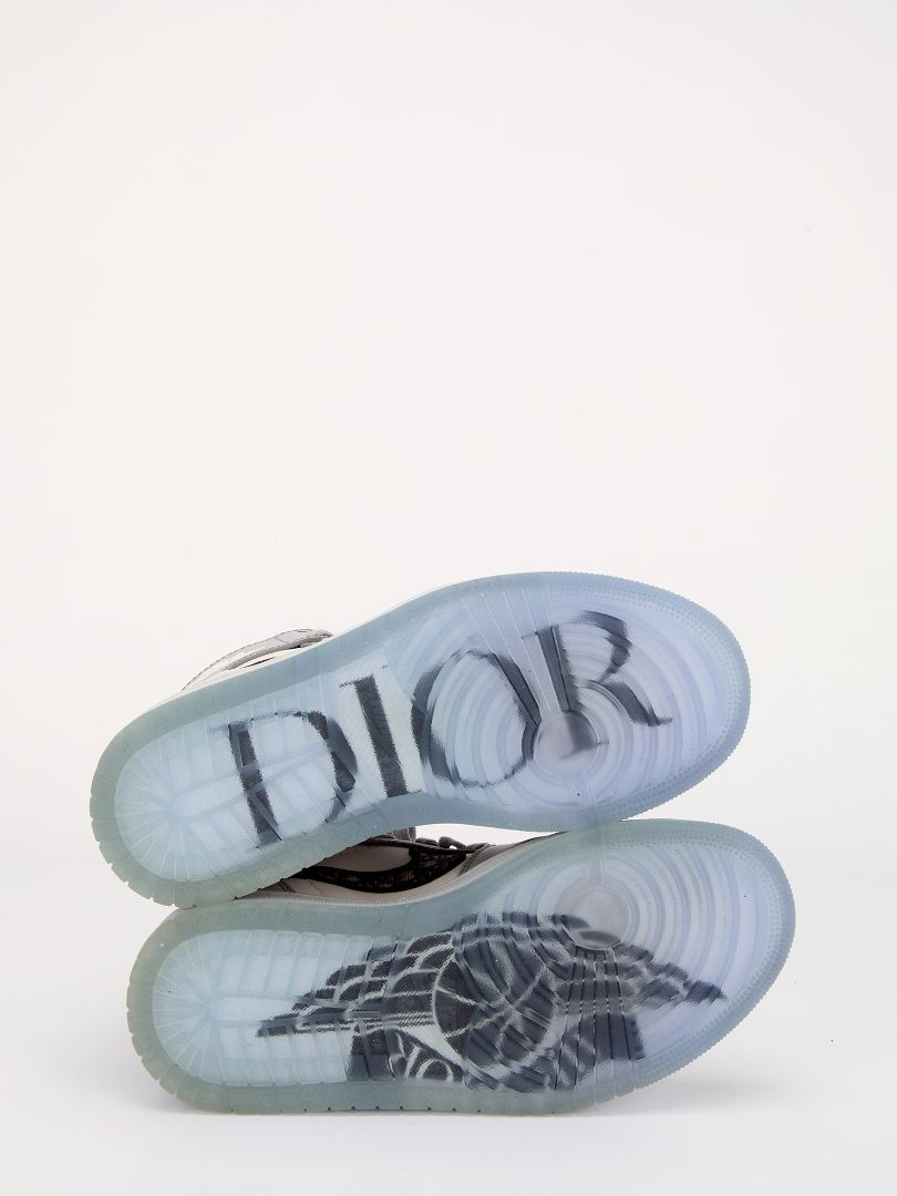 Grey & White Air Dior High Top Sneakers