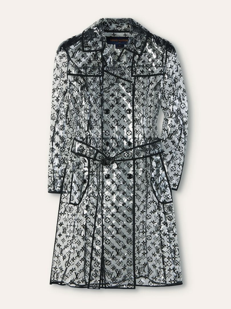Clear PVC Black Monogram Rain Coat