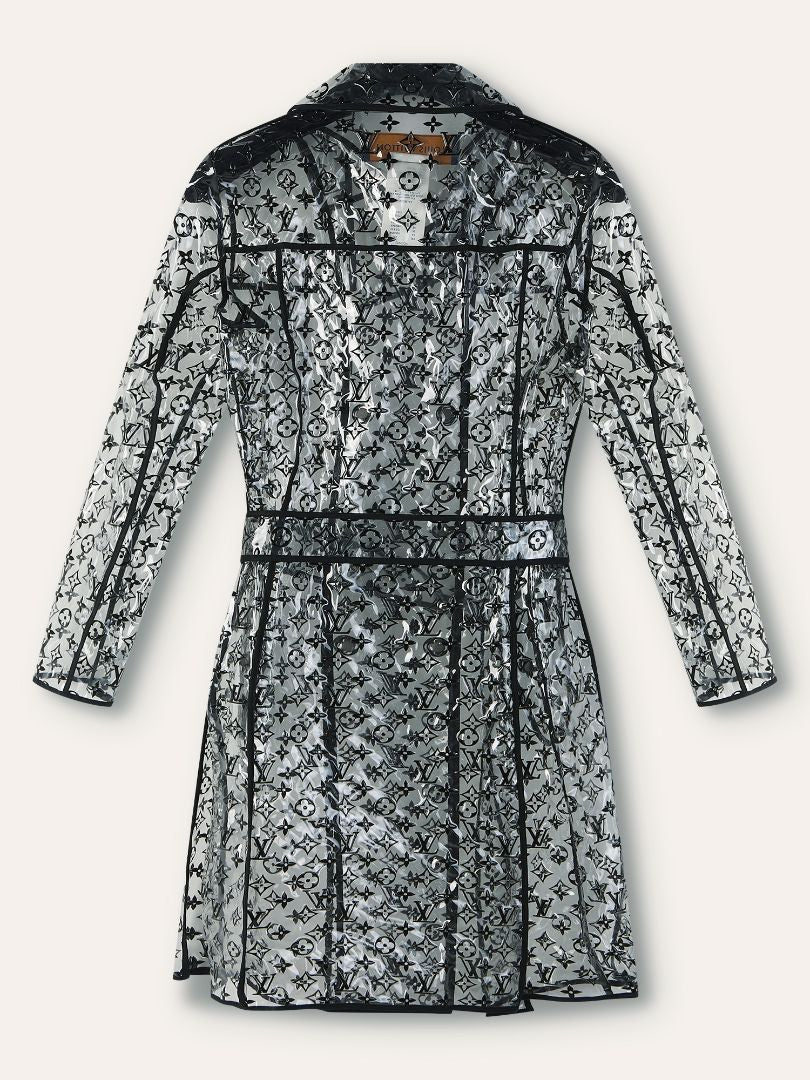 Clear PVC Black Monogram Rain Coat