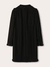 Black Ruffle Wool-Cashmere Coat