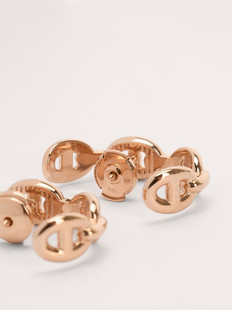 Rose Gold Chaine d'ancre Enchainee Earrings