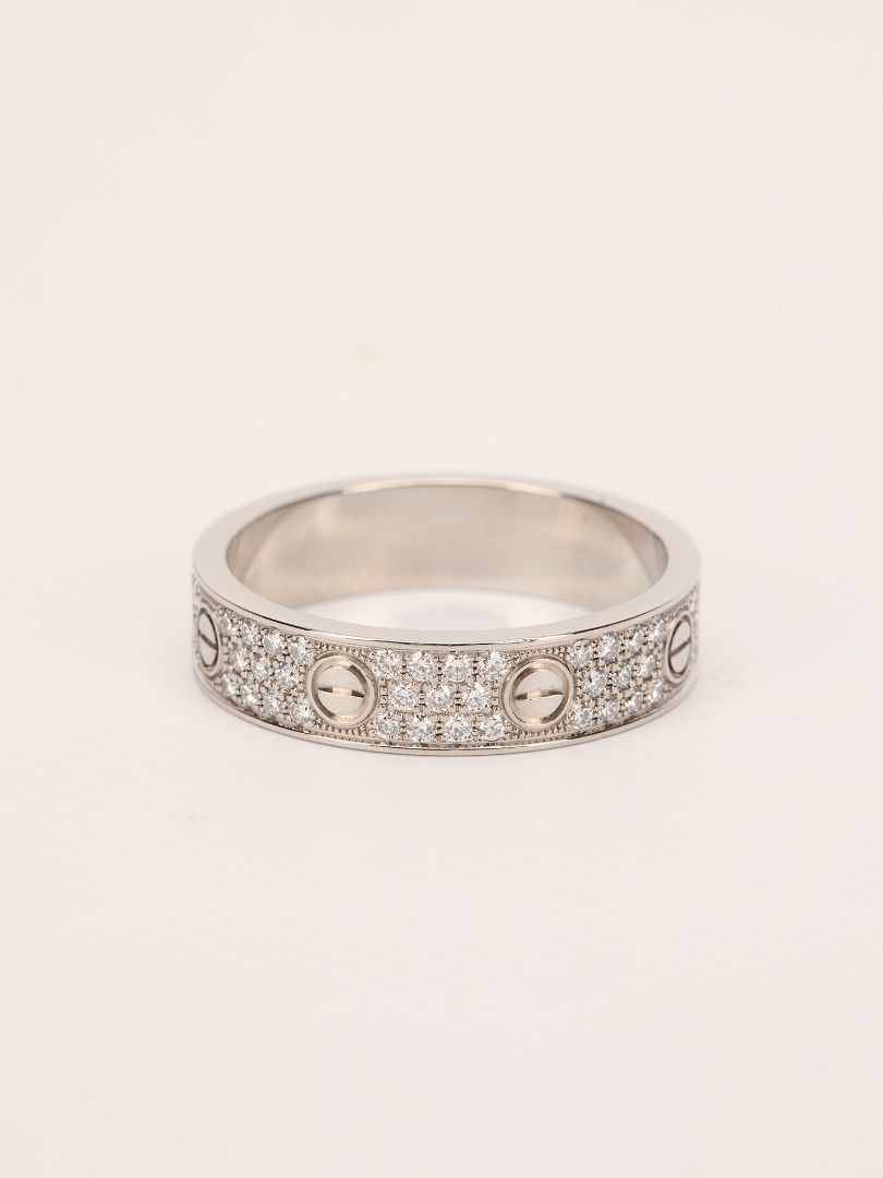 White Gold & Diamond Love Ring