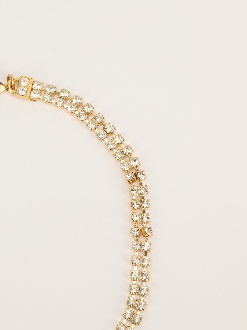 Gold CC Pearl Choker Necklace