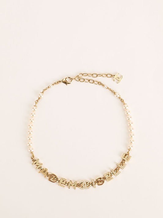Gold Mademoiselle Pearl Choker Necklace