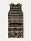Black & Beige Greece Stretch Midi Dress