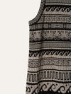 Black & Beige Greece Stretch Midi Dress