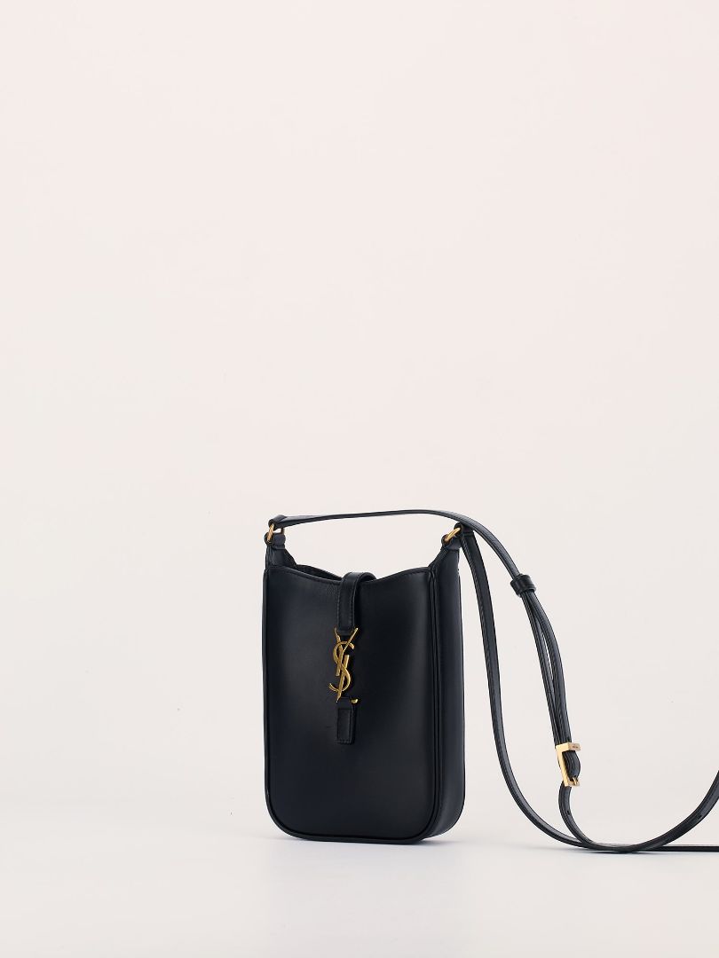 Black Crossbody Pouch with GHW