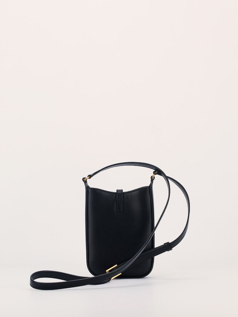 Black Crossbody Pouch with GHW