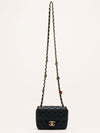 Noir Classic Mini Square Matelasse With Charm Strap