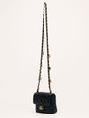 Noir Classic Mini Square Matelasse With Charm Strap