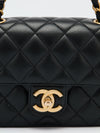 Noir Classic Mini Square Matelasse With Charm Strap
