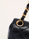 Noir Classic Mini Square Matelasse With Charm Strap