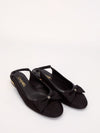 Black CC Bow Cap Ballerina Slingback