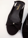 Black CC Bow Cap Ballerina Slingback