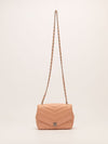Blush Pink Small Chevron Flap Bag With SHW