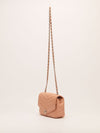 Blush Pink Small Chevron Flap Bag With SHW