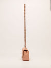 Blush Pink Small Chevron Flap Bag With SHW