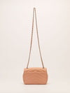 Blush Pink Small Chevron Flap Bag With SHW