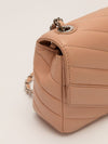 Blush Pink Small Chevron Flap Bag With SHW