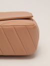 Blush Pink Small Chevron Flap Bag With SHW