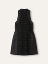 Black Belted Velvet Detail Dress