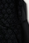 Black Belted Velvet Detail Dress