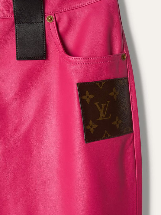 Fuchsia Yayoi Kusama Leather Trousers With GHW